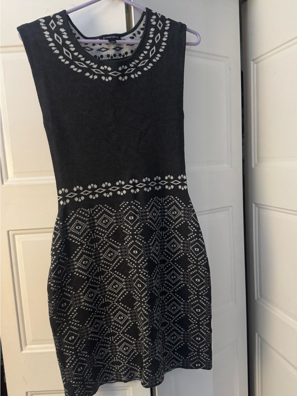 41 Hawthorn Black and White Sleeveless Fit-and-Flare Dress